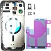 DHLK® Scocca Posteriore in Vetro, Telaio Back Frame Compatibile con iPhone 14 PRO Max Senza Logo, Senza COMPONENTI PREINSTALLATI - Telaio, Tasti Laterali, Adesivo Batteria (Nero)