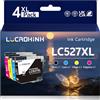 LUCROKINK LC527XL - Cartucce per stampante LC527 LC527-XL, confezione da 4 pezzi, compatibili con stampanti Brother MFC-J4350DW MFC-J4550DW (1 nero, 1 ciano, 1 magenta, 1 giallo)