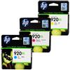 HP Officejet 920XL 3 Inkjet Ink Cartridge Colour Combo Value Pack - Cyan Magenta Yellow