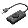 docooler SC2 Scheda audio USB Cuffie esterne PC desktop Notebook Convertitore audio Volume regolabile Plug and Play senza driver