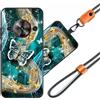 JEZSTHAI Cover Compatibile con ZTE Blade A75 5G Custodia in Silicone TPU Morbido con Cordino/Laccio Tracolla Cellulare,Antiurto AntiGraffio Protettiva Bumper Case con Disegno Motivi,Cover*A04
