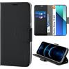 N NEWTOP Cover Compatibile con Redmi Note 13 4G, HQ Lateral Custodia Libro Flip Chiusura Magnetica Portafoglio Simil Pelle Stand Protezione Completa Case TPU Anti Urto Guscio Base (Nero)