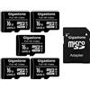 GIGASTONE Scheda di Memoria Micro SDHC da 16 GB con Adattatore SD, Set da 5, U1 C10, Fino a 85 MB/s di Lettura, 15 MB/s di Scrittura per Telefono Fotocamere Videocamere Dashcam GoPro DJI Drone