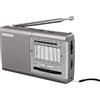 XHDATA D219 Radio Portatile FM AM SWRadio Vintage da Casa Escursioni in Campeggio Radio Casa Argento