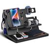 1STKER Idee Regalo Uomo Natale, Organizzatore da ufficio in Legno, Docking Station in Legno per Smartphone, Regalo per Papà, Regali Anniversario per Lui, Regali per Lui/Lei, festa del papa Compleanno Natale