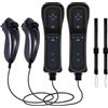 WKOLF Set di 2 telecomandi di ricambio per console Nintendo Wii/Wii U con Motion Plus, 2 pezzi (telecomandi + joystick analogici + custodia in silicone + cinturino da polso)