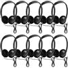 Leikurvo Cuffie con jack da 3,5 mm, confezione da 10 cuffie per la scuola, volume regolabile on-ear con cavo da 1,2 m, per computer, laptop, tablet dispositivi multimediali