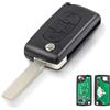 Lizbn Chiave Telecomando a 3 pulsanti con Lama HU83 433MHz ID46 Chip Flip Pieghevole per compatibile Peugeot 207 307 308 407 607 Citr0en C2 C3 C4 CE0523 telecomando chiave Fob FSK Segnale