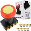 Premium X Quad LNB - 4 scomparti - estremamente resistente al calore - per 4 partecipanti - 4K Full HD - con protezione dalle intemperie per parabola satellitare satellitare - nero - con 8 connettori