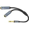 Qusinfc Adattatore portatile 30 cm 6,5 mm a 1 canale Suono diviso a due dispositivi Connettori a doppia uscita linea
