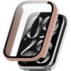 BAIDIYU Cover Compatibile con Xiaomi Smart Band 9 Pro, PC + Pellicola Temperata, Antigraffio, Orologio Custodia Protettiva Compatibile con Xiaomi Smart Band 9 Pro.(Rosa)