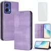 OUEAYIEN Cover per Motorola Moto G85/Edge 50 Fusion Custodia a Libro con Vetro Vio