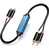 Medrialife Ground Loop - Filtro isolante con cavo audio RCA, filtro anti-interferenza per sistema stereo auto, casa, altoparlante Bluetooth, plug and play