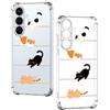 Nuxiady Cover per Samsung Galaxy S26 Sottile silicone TPU Trasparente Antiurto Case Fiore Disegni Antigraffio Bumper Custodia per Samsung S26, Gatto