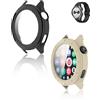 Generic (2 pezzi) Custodia per Xiaomi Watch S4, custodia rigida in PC con protezione dello schermo in vetro temperato 9H, copertura protettiva integrata, nero e bianco