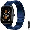 KeeFos 20mm Cinturino per Amazfit T-Rex 3 Pro 44mm/Active 2 Square/Active 2/GTR Mini/GTR 42mm/GTS 4/GTS 4 Mini/3/2e/2 Mini/2/Bip 3 Pro/Bip 3, Metallo 20mm Cinturino - Blu