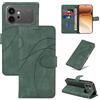LACAE Cover a Libro per Honor 600 / Honor 600 Pro | Custodia Flip in Pelle PU, Porta Carte, Chiusura Magnetica, Funzione Supporto, Case, Green
