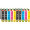 TonerPartner Multipack compatibile con Epson C13T05514010 / T0551 include 10 cartucce d'inchiostro