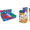 BIC Penne Blu a Sfera, Cristal Original, Punta Media, 1 mm, Confezione 50 Penne + Correttore a Nastro, Micro Tape Twist, Bianchetto a Nastro, Confezione da 10