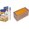 Bic Cristal Original Punta Media 1 mm Confezione 50 Penne Colore Blu & Amazon Basics - Matite pre-temperate in legno #2 HB, Confezione da 30 pezzi