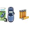 DYMO LetraTag LT-100T Etichettatrice | Macchina etichettatrice palmare | Tastiera ABC/Display LCD a 13 caratteri | Ideale per casa o ufficio + Amazon basics confezione da 8 AAA