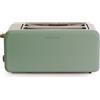 CREATE/TOAST RETRO XL/Tostapane Verde Salvia / 6 livelli di potenza, vassoio raccoglibriciole, termostato, scongelamento, riscaldamento, 2 fessure larghe, 1500W