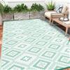 Enyhom Tappeto da esterno extra large, impermeabile, 270 x 360 cm, resistente ai raggi UV, reversibile, facile da pulire, pieghevole, in plastica, per campeggio, picnic, cortile, camper, verde