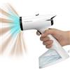 HOMEASY Ferro da Stiro a Vapore Portatile con Aspirazione 6000Pa, Pronto in 25 Secondi, 270ml Serbatoio d'Acqua, 2 Livelli di Vapore, Stiratrice Verticale per Camicie, Abiti, Tende e Tessuti Delicati