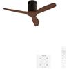 CREATE / WINDCALM S/Ventilatore da soffitto ABS nero pale effetto legno scuro con controllore e telecomando / 40W, Silenzioso, Ø112 cm, 6 velocità, temporizzatore, funzione estate-inverno