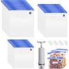 TTIAYAO 30 sacchetti sottovuoto per alimenti, riutilizzabili in 3 misure, sacchetti sottovuoto con pompa e 4 clip di chiusura, sacchetti sottovuoto per sacchetti congelatori e sacchetti Sous Vide