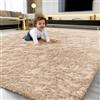 smiry Tappeto a pelo lungo, morbido, lavabile, antiscivolo, grande, moderno, per corridoio, soggiorno, cameretta dei bambini, camera da letto, cammello, 240 x 340 cm
