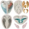 MYPRACS Set di 4 stampi in silicone a forma di ali d'angelo, per decorazione torte, cupcake, pasta di zucchero, cioccolato, caramelle, argilla polimerica