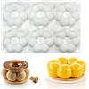 XiaoShenLu Stampi per torte in mousse francese in silicone, stampo per candele di sapone al cioccolato fai da te 3D Bakeware, 6 fori ciambella a petalo