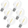 LangPlus+ Lampadine LED G40 infrangibili, bassa tensione DC 24V 1W attacco E12, lampadine globo Edison LED 2700K bianco caldo morbido per catene luminose solari da esterno DC 24V, confezione da 6