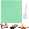 FORETOGO Tappetino per Sushi in Silicone,Verde Antiaderente Set per Fare Sushi con Cucchiaio per Riso,Riutilizzabile Stuoia per Sushi per i Principianti e gli Appassionati di Sushi fai da te