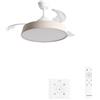 CREATE / WIND CLEAR CONTOUR/Ventilatore da soffitto con luce lino naturale con controllore e telecomando / 40W, Temporizzatore, Ø 107 cm, pale retrattili, 3 temperature di luce, estate-inverno