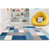 Carpeto Rugs Tappeto Bambini Morbido - Tappeto Cameretta - Tappeto Pelo Corto Moderno Geometrico - Tappeti Camera da Letto Grandi Dimensioni - Turchese Grigio 1-160 x 220 cm