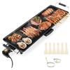 SOARS Piastra Elettrica 1800W, Barbecue Elettrico con Termostato Incorporato, 4 Livelli di Temperatura, Rivestimento Antiaderente, per Cucinare, Grigliare (Piastra Liscia 68,7 X 22 CM)