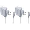 FLLAGG20 | 2X Alimentatore portatile Compatibile con Console Nintendo 3DS, 2DS, DSi, 3DSXL | Grigio, cavo 1m | Input 100-240V, output 4.6V 350mAh, spina europea | CA Power Adapter