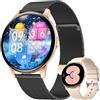 FITFLEX Smartwatch Donna, Schermo 1.43" HD, Chiamate Bluetooth, Ciclo Mestruale, 120+ Sport, Monitor 24/7 Cardio/SpO2/Sonno/Calorie, Tracker Fitness, Impermeabile IP68 Smart Watch, iOS Android, Nero