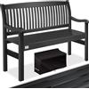 KESSER® Panca da giardino in legno resistente alle intemperie, 125 cm, 2-3 posti, per esterni, balcone in legno massiccio, portata 320 kg, per giardino, terrazza e balcone, con copertura, antracite