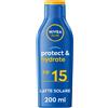 Nivea Sun Latte Solare Protect&Hydrate SPF15 Crema Idratante Per 48h 200 ml