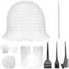 Guyode Cappucci in Silicone per Tinture per Capelli Riutilizzabile kit per Meches Silicone Pennello Tinta Capelli Morbido Facile da Pulire si Applica a Ragazze Signore Salone Casa Tintura Accessori