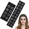 Lusofie 2 fasce elastiche per capelli da donna a maglia con occhielli in metallo, per donne Y2k Punk Grunge, elasticizzate, casual, per allenarsi, yoga, corsa (2, 1 M1L)