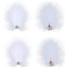 MWOOT 4 Pezzi Fermagli Capelli Piume Bianche, Fermagli Capelli Strass Copricapo Piume Fatti a Mano, Copricapo Mollette per Donne e Ragazze, Accessorio Capelli Forcine Feste