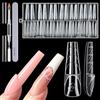 Kiiwah 150 Pezzi 3D Dual Nail Forms Set per Manicure Francese Spaziale, con Pennello e Lima, Unghie Ricostruzione Extension per French Nails, Unghie Incapsulate, Saloni, Principianti