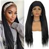 PTTRNS Parrucche Parrucche intrecciate for capelli for donne nere, parrucche intrecciate lunghe 22-28 intrecciate capelli all'uncinetto parrucca treccia cornrow parrucca sintetica con fascia Parrucca sintet
