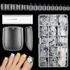 AIMEILI Unghie Finte Piedi 240 Pezzi 15 Misure Soft Gel Tips Full Cover Unghie Artificiali Piedi Toe Nails Punte Gel Tip Fake Nails con Scatola Trasparente - 018