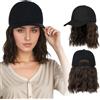 Ausing Parrucca corta marrone bob parrucca cappello per donne ragazze spalla lunghezza capelli naturale