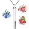 CARITATE White Metal Angled Flat Shaped Adjustable Breathing Necklace
